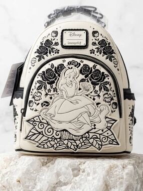 Disney Loungefly Alice in Wonderland Cream & Black Mini Backpack